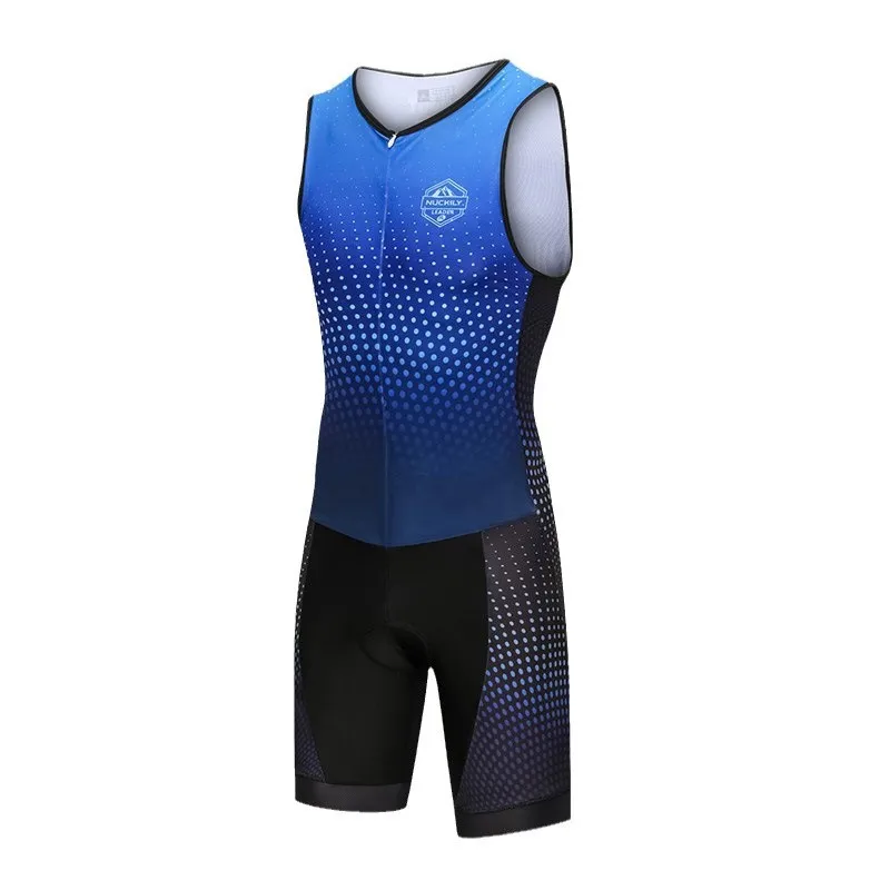 NUCKILY Triathlon Sleeveless Competition Suit, Cycling Suit Running Swimsuit Sleeveless onesie Men's view 5
