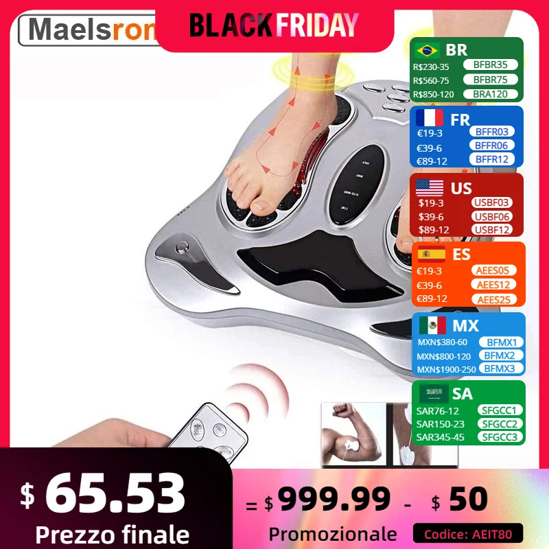 Massageador elétrico do pé com controle remoto, cuidados de saúde, massagem corporal, Leg Exerciser, Bio Shaker, Heating Therapy Machine