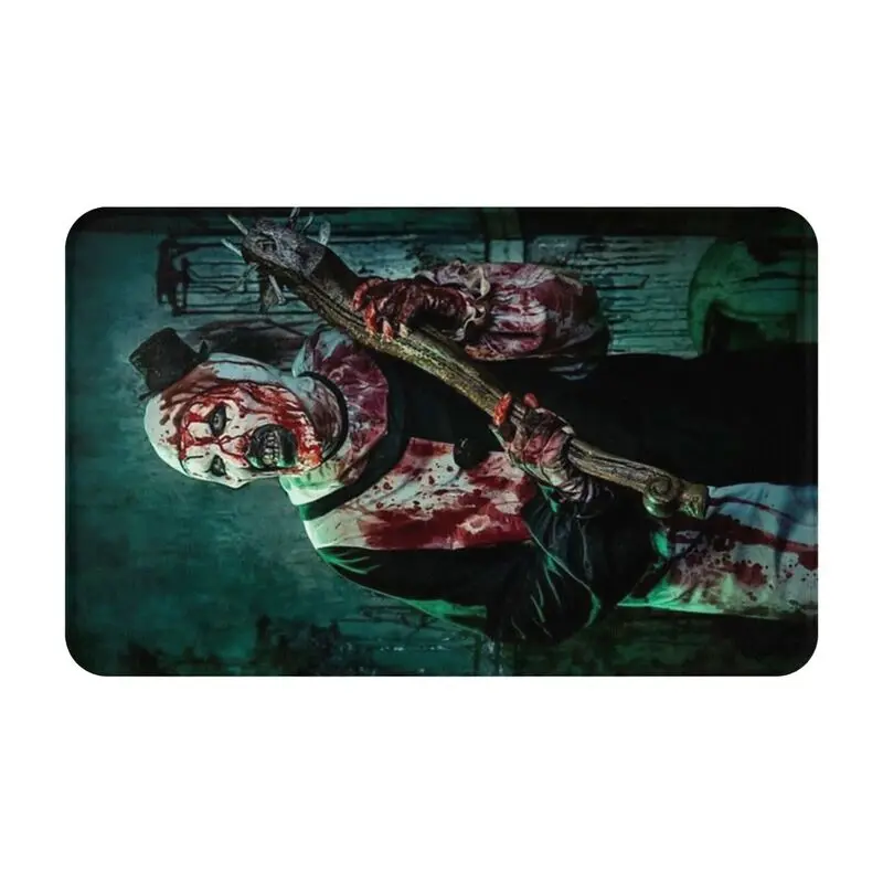 Custom Terrifiers Halloween Horror Movie Doormat Anti-Slip Kitchen Bathroom Mat Living Room Door Floor Entrance Carpet Rug