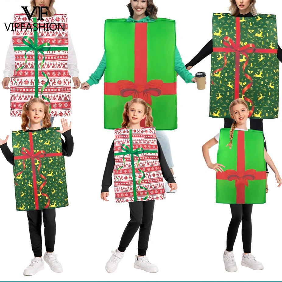 

VIP FASHION Family Christmas Gift Costumes Adult Kid Matching Festive Outfit Collection Holiday Events Performance Disguise Wear