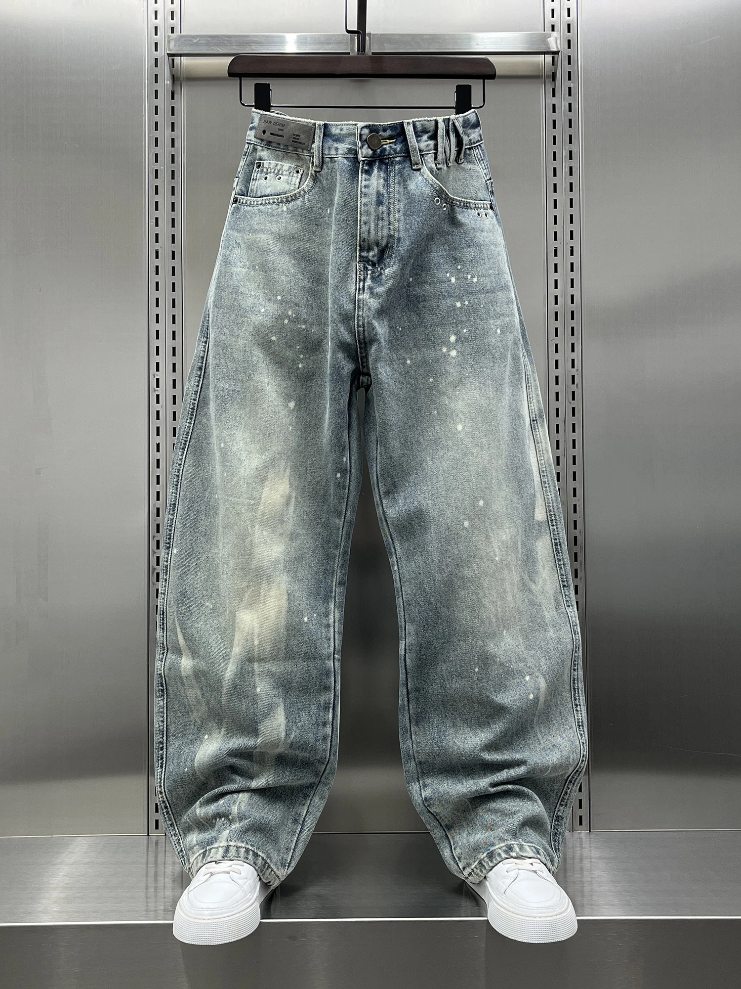 

Waed American Sle Men's Jeans Loose Wide Leg Straight Cut Spring Faion Retro Knife Pants Youthful Vitali Trend