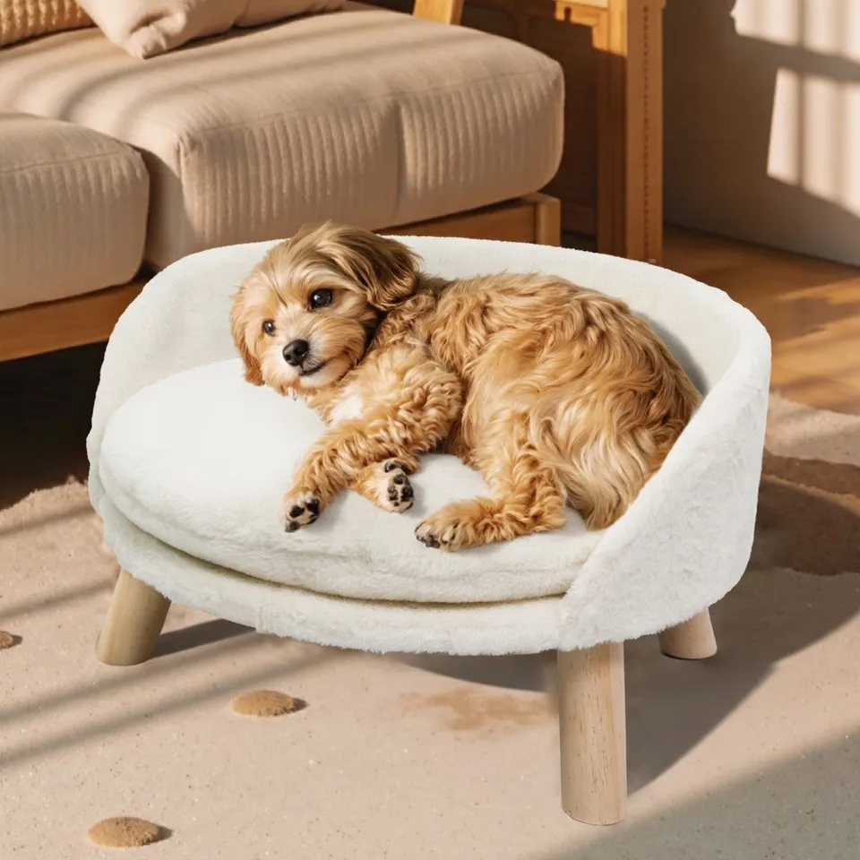 Elevated Soft Pet Sofa Bed for Cats and Dogs