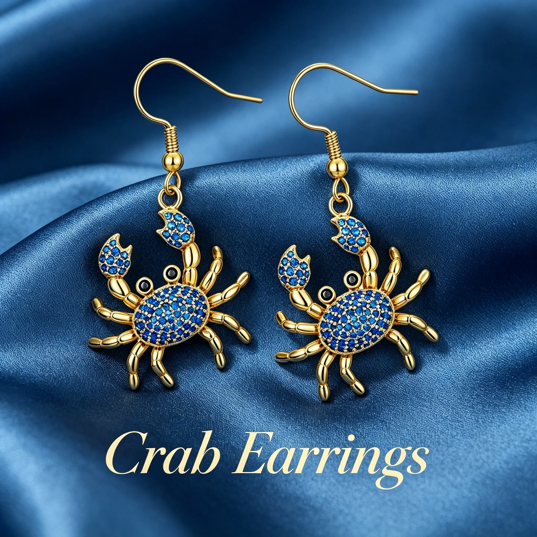 Vivid Realistic Crab Silhouette Earrings Marine Animal Enthusiast Summer Keepsake Jewelry Gift 📝 Product Description