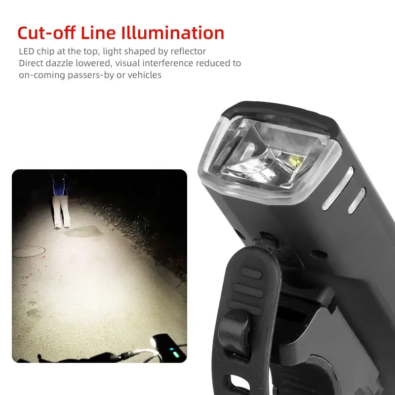 Deemount Bicycle Headlight Auto Manual Front Lighting Battery Volume Indication Handlebar Fork Stem Helmet Quick Mount Release