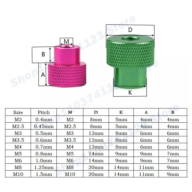 M2 M2.5 M3 M3.5 M4 M5 M6 M8 M10 Thumb Nuts Through Hole Aluminum Frame Hand Tighten Flange Nut Step Knurled Thumb Nut