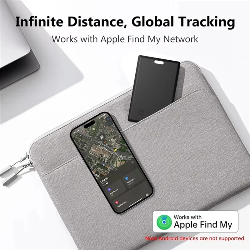 Tarjeta de seguimiento de billetera inteligente Bluetooth ultrafina funciona con Iphone Find My App Locator A