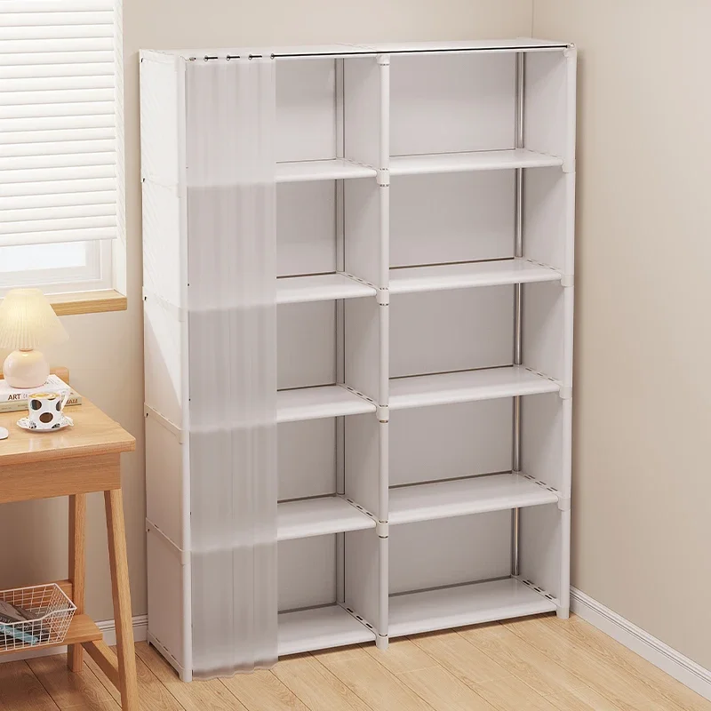 

Simple Reinforced Wardrobe Dustproof Nonwoven Fabric Clothes Storage Rack Thick Steel Pipe Assembly Cabinet Portable