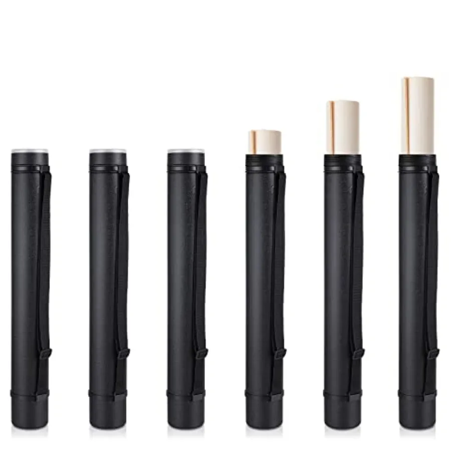 

6 Pcs Extendable Poster Tubes with Strap 24.5 to 40 - Blueprint Holder Carrying Case for Maps Documents Artworks Banners Plasti