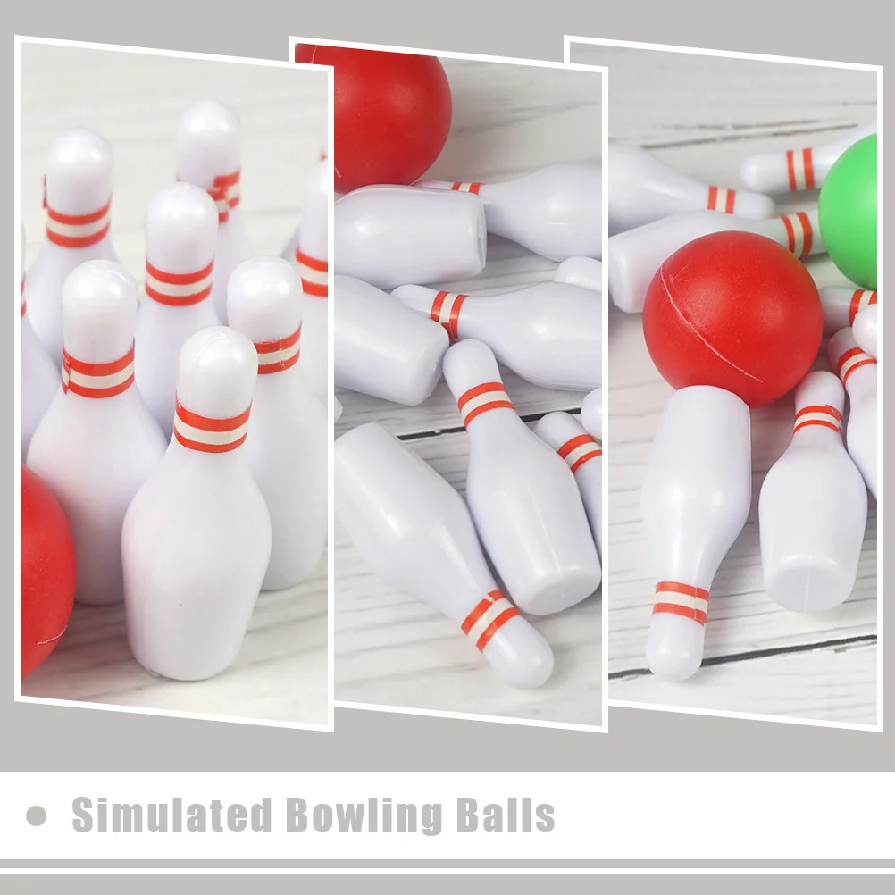 2 Sets Bowling Ball Model Miniatures Decor Small House Accessory Supply Balls Adornment Simulated Decoration Toys Children’s