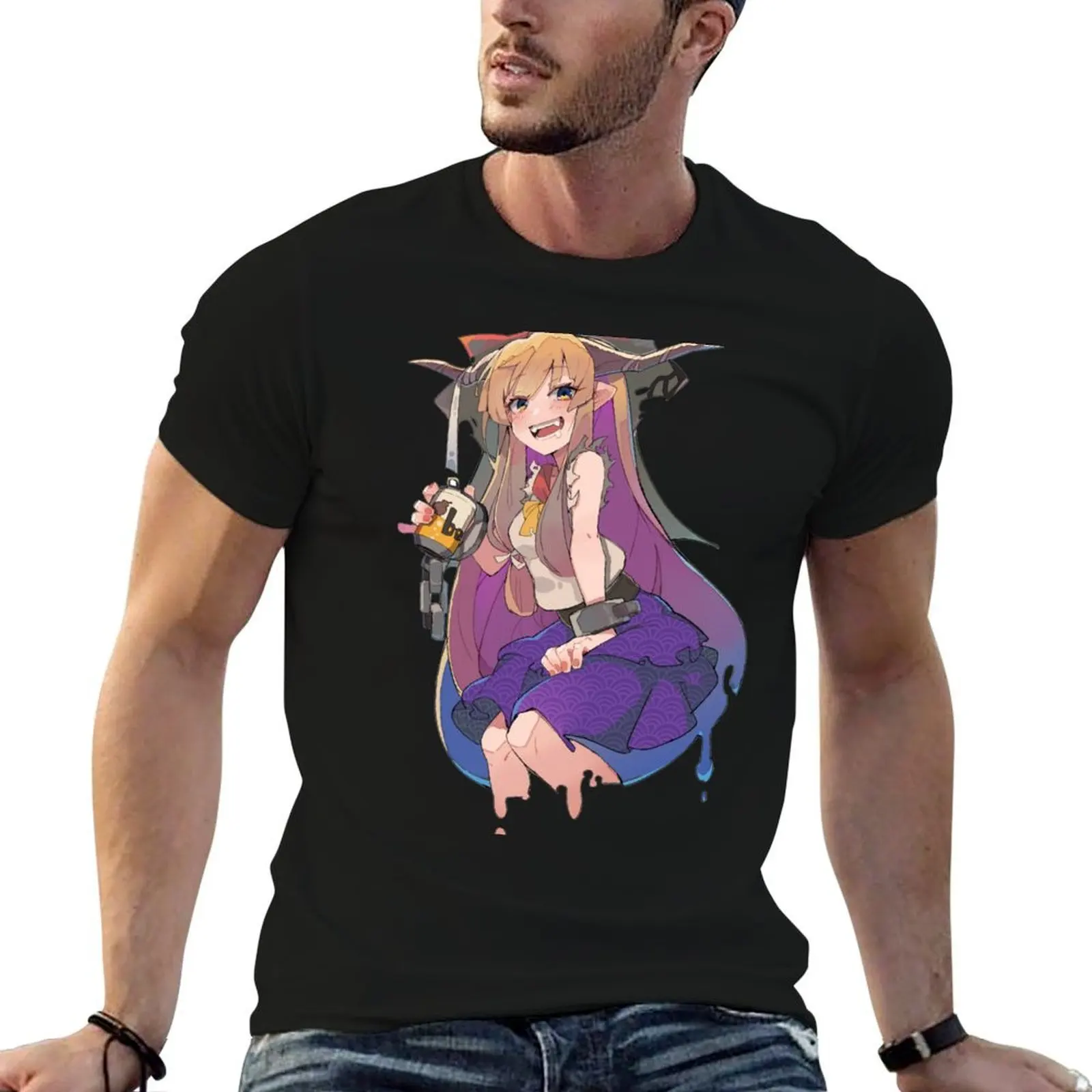 Suika Drinking T-Shirt funny t shirts man man graphic t shirt man tshirt T-shirt