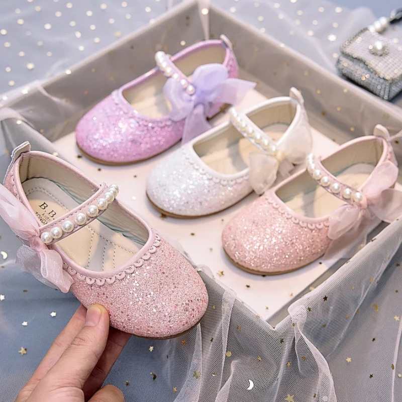 

Child Korean Version Girl Princess Sweet Style Suitable Dinner Party Performances Fashion Child Leather Shoe Student Dance Shoe