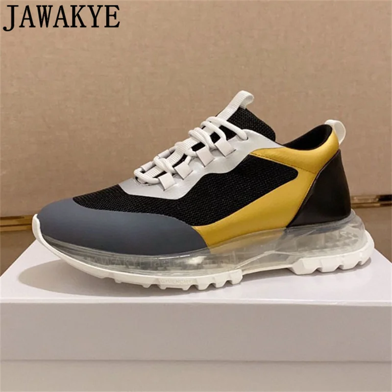 Multicolour Lace Up Air Cushion Sneakers Shoes Men Breathable Driving Flat Shoes Trainers Shoes Male Casual Sneakers For Man