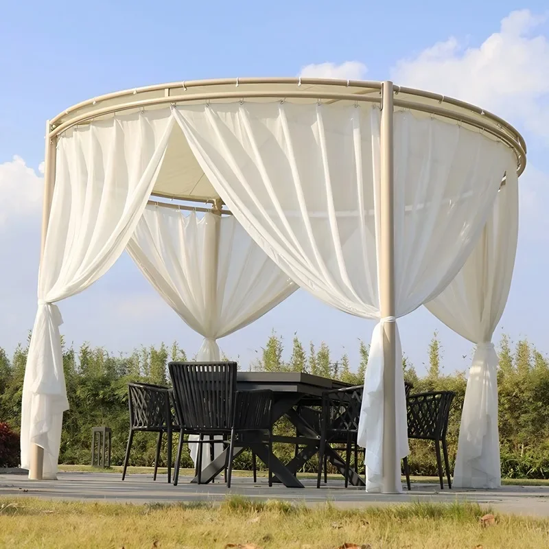 

Round outdoor French gazebo Internet celebrity awning Swan rainproof sun umbrella