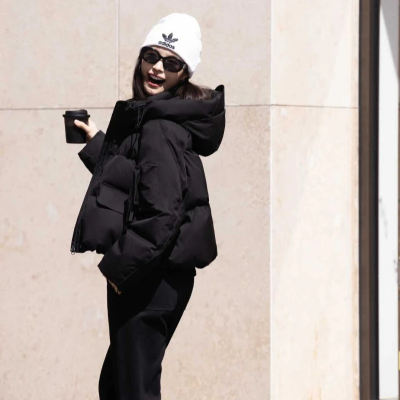 Women Winter  Elegant Sweet Zipper Pocket Cotton Clothes Loose Premium Niche Design Sense Short Thickened Small Practical Casual