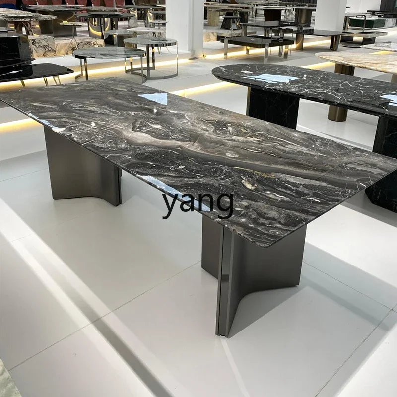 Lmm modern rectangular large flat-storey high-end villa luxury stone table for home use