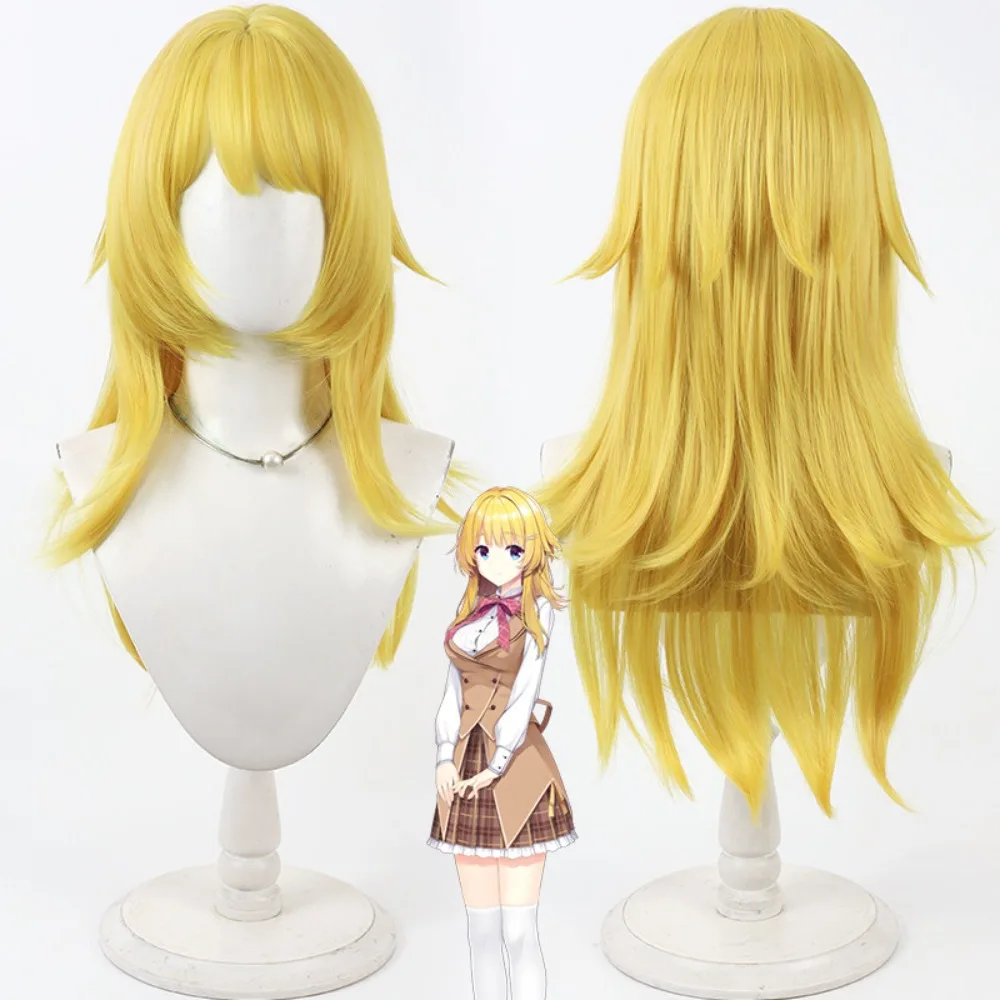 

Парик для косплея Yuzusoft Shimakoshi Tsukimi: реалистичный, многослойный, с эффектом натуральной кожи головы, золотистые волосы