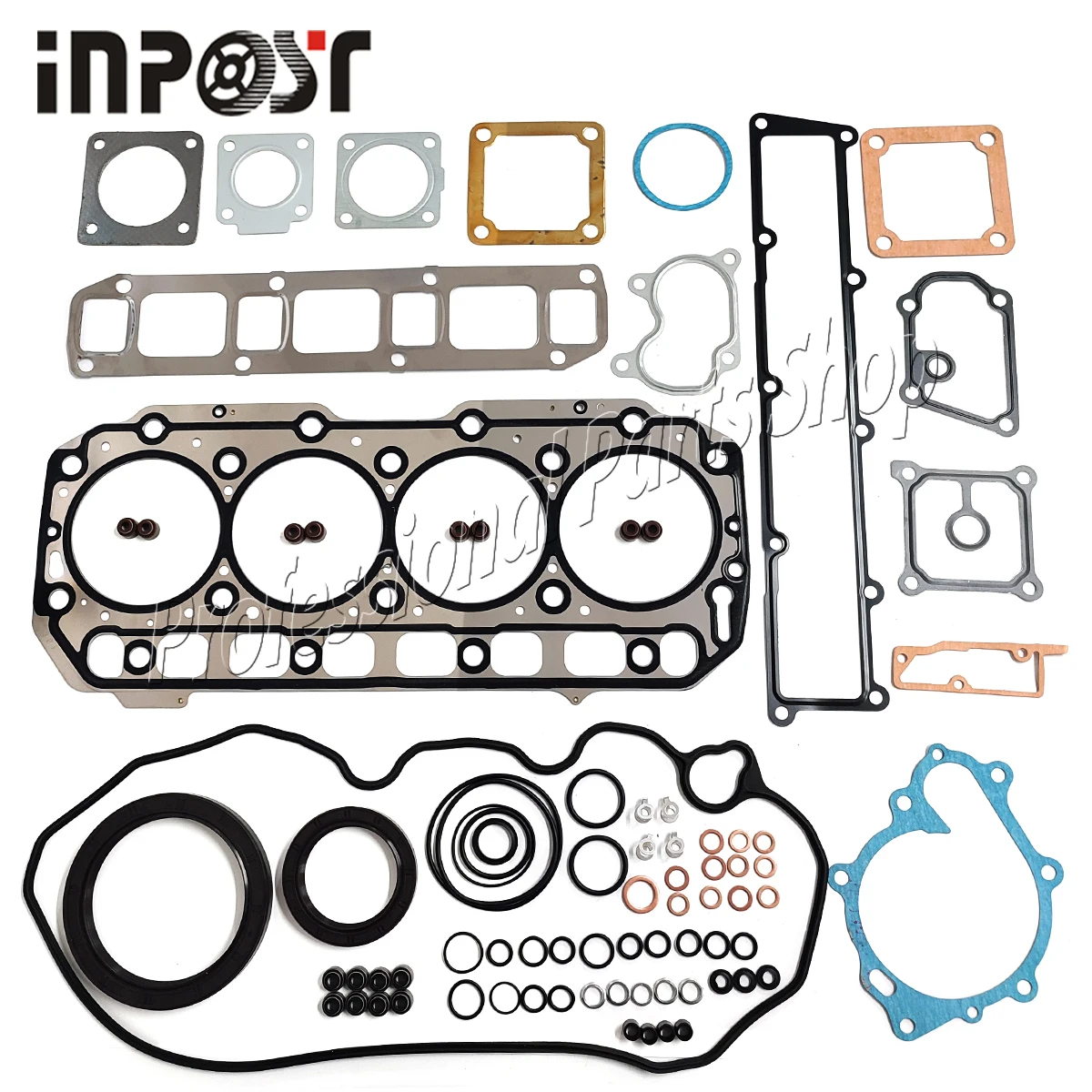 1Set 4TNV106 Engine Full gasket set kit For Yanmar 4TNV106 4TNV106T-XTB Engine Full Gasket Set For Excavator Loader Generator