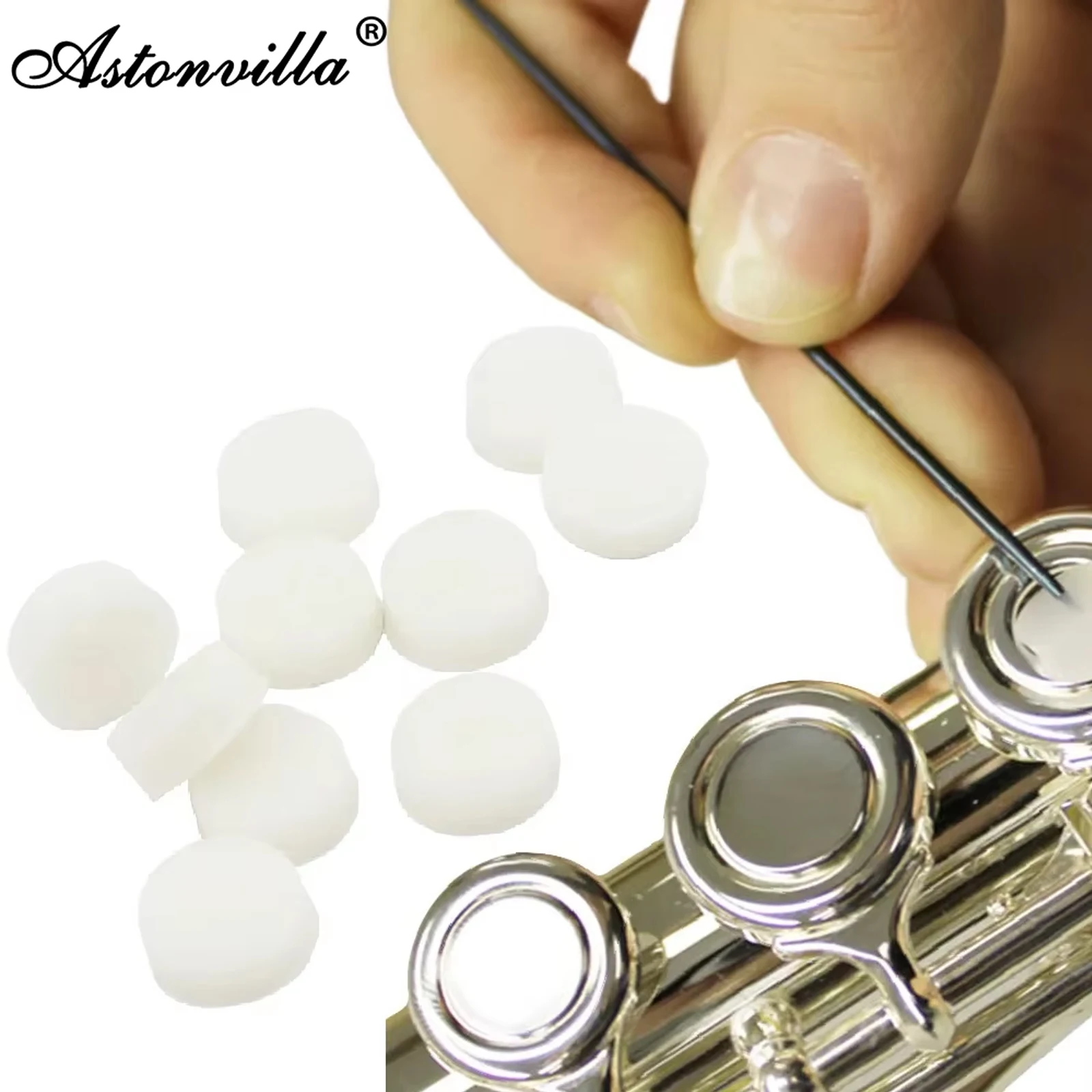 10 White Fitted Flute Sound Hole Plug Repair Tool Flute Plug Rubber Sound Opening Plug Soft Cover Woodwind Instrument Spare Part