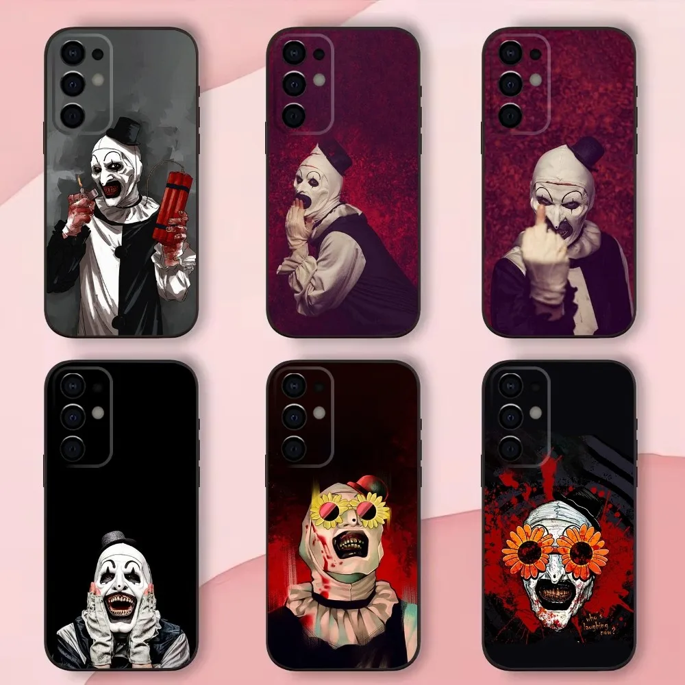 Art the C-Clown T-Terrifier Phone Case For Samsung S25,S24,S21,S22,S23,S30,Ultra,S20,Plus,Fe,Lite,Note,10,9,5G Black Soft Shell