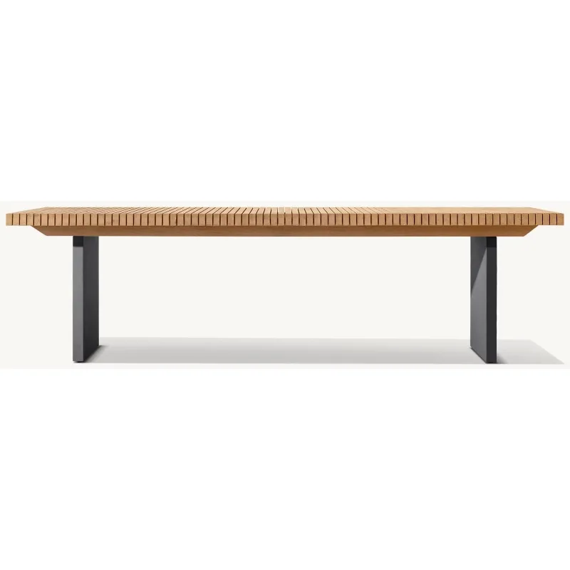 Minimalist Design High Quality Teak Wood Rectangle Top Outdoor Furniture Dining Table