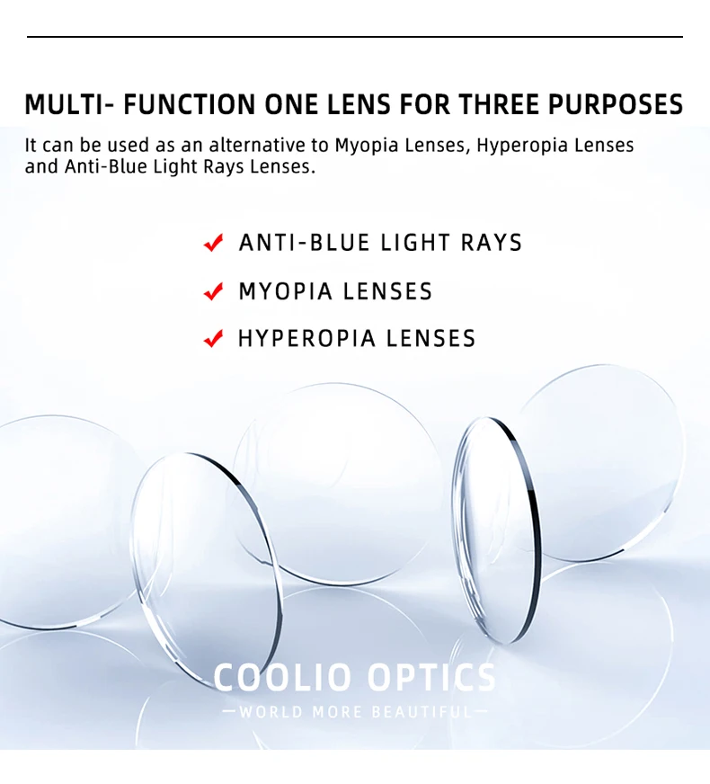CLLOIO Progressive Multifocal Lenses 1.56 1.61 1.67 1.74 Anti Blue Light HD Bifocal Optical Prescription Myopia Hyperopia Lens