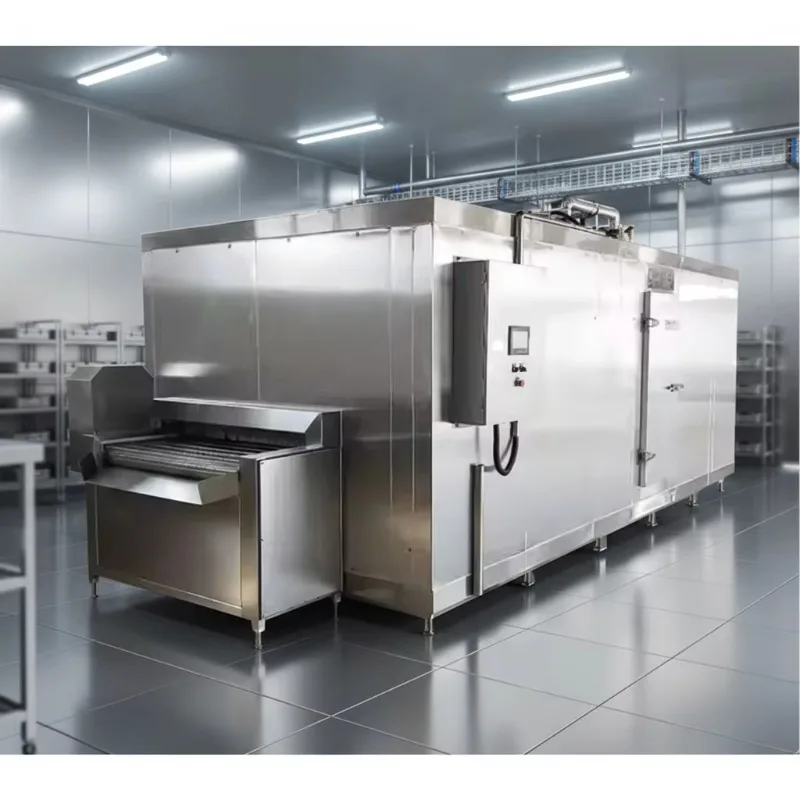 Tunnel Type Automatic Blast Freezer Machine for Diced Fruit Vegetable Processing Custom