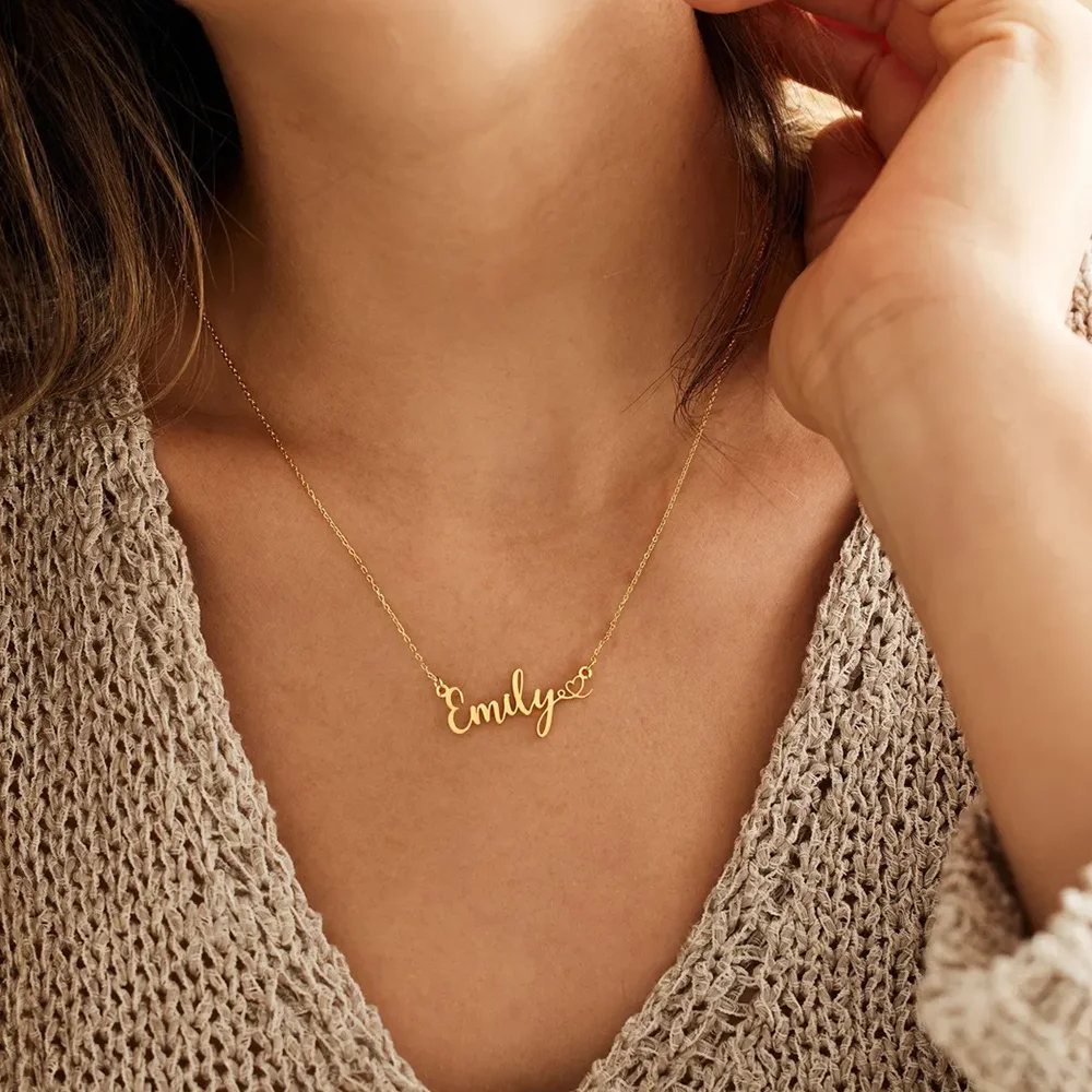 

Ожерелье из нержавеющей стали с цветным именем по индивидуальному заказу, персонализированное колье с подвеской в виде буквы для женщин, подарок на день Святого Валентина, день рождения