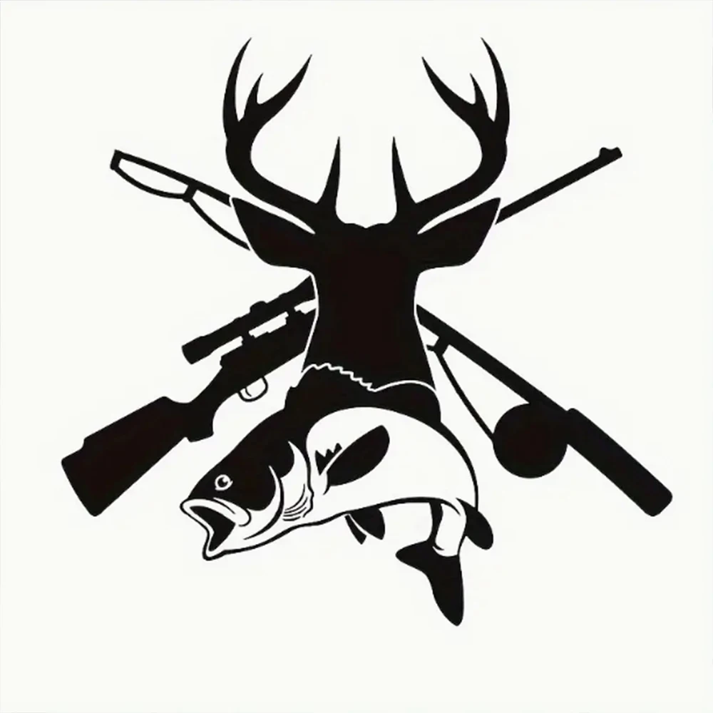 Hunting Deer Head Fishing Car Sticker For Laptop Wall Window Sticker For Car