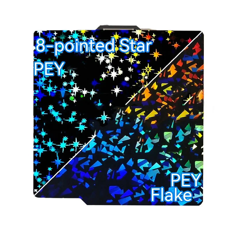 

ENERGETIC для Bambu Lab P1S Build Plate X1C A1 Текстурированный PEI 257x257 мм PEY Flake и Star Sheet Пружинная сталь для X1, P1P Hot Bed