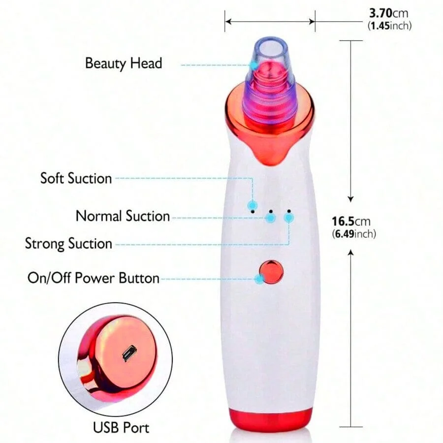 Aspirateur de points noirs pour le visage, nettoyeur électrique de boutons, aspiration des pores, aste par USB, subventionnement de l'eau, outil de livres qualifiée aux