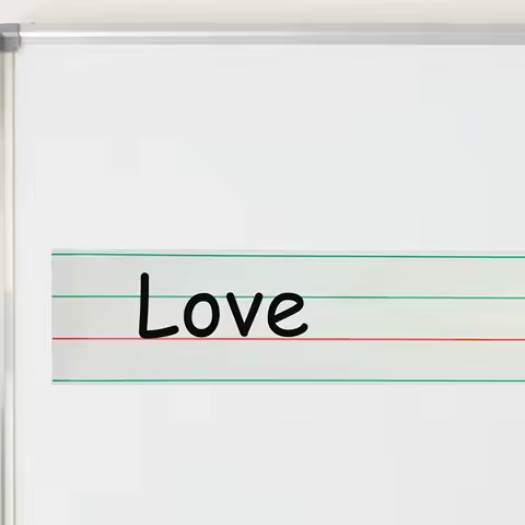 Four-Line Three-Grid Red Design Magnetic Whiteboard Sticker for English Letter Practice Dry Erase Learning Board School