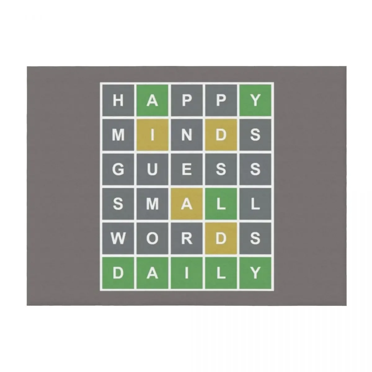 

Happy Minds Guess Small Words Daily Wordle Game Throw Blanket halloween Plaid Furry Decoratives Blankets