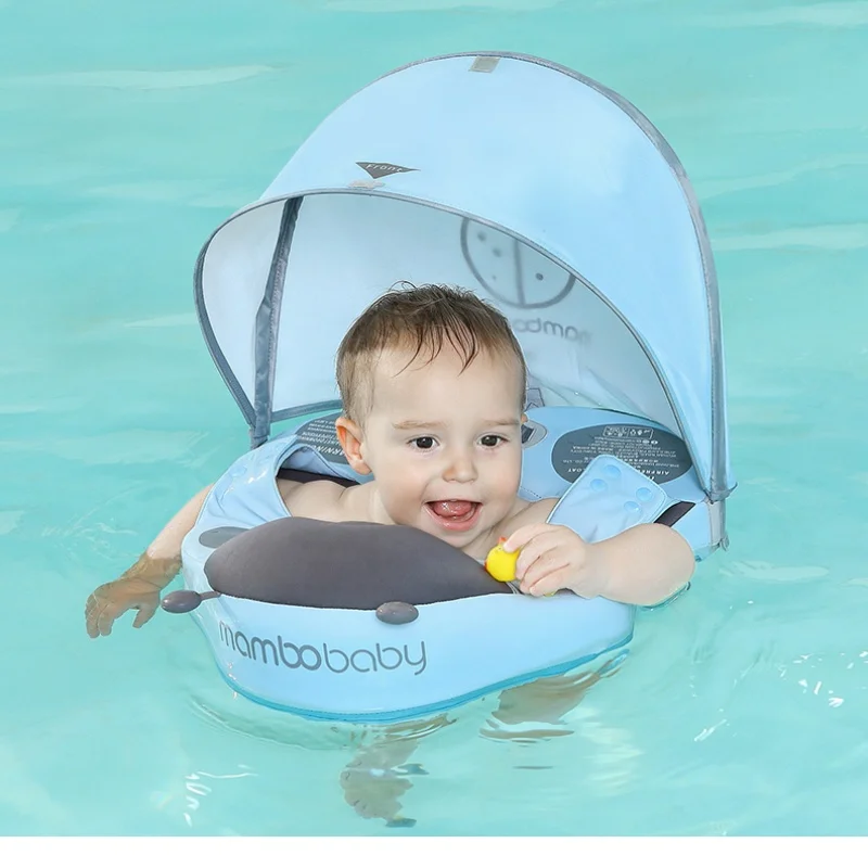 Mambobaby-Bebê Deitado Flutuador De Natação, Crianças Não Inflável Cintura Trainer, Monocromático Piscina Float