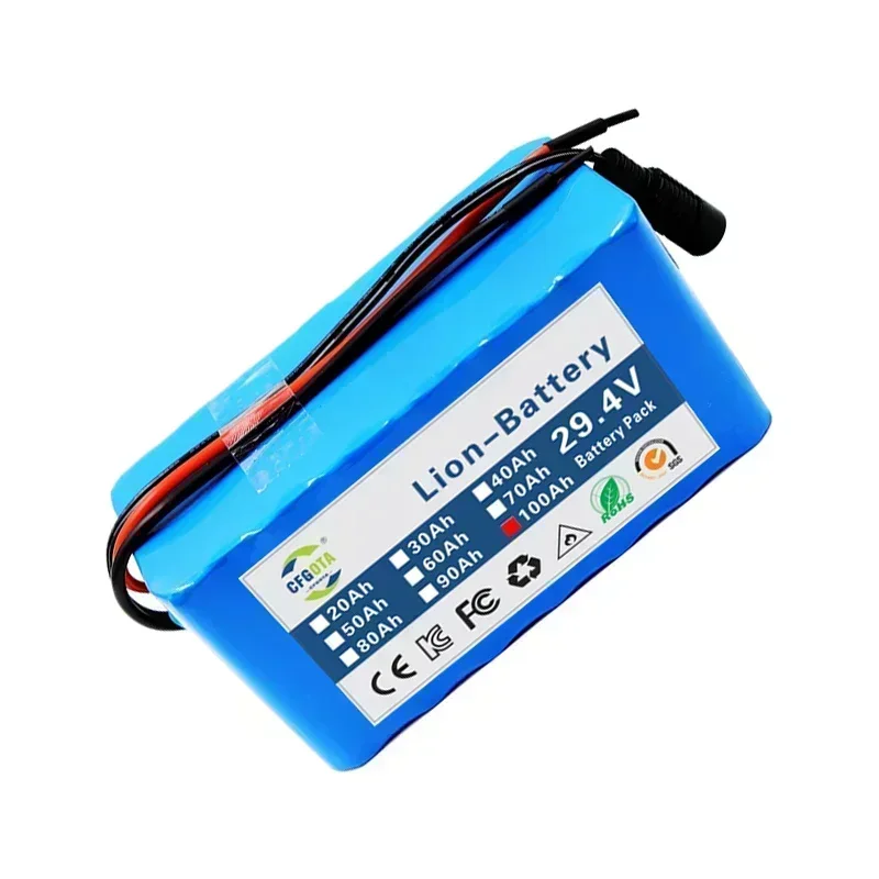 18650 Battery Pack 7S3P 100000mah 24V Lifepo4 Rechargeable + 2A Charger for E-bike Electric Bicycle Wheelchair Lithium Batterie