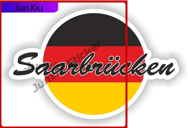 

Saarbrucken Germany Flag Travel Decals Accessories For Custom Decals Car Decoration Adventure Motorcycle Cars Stickers Waterproo
