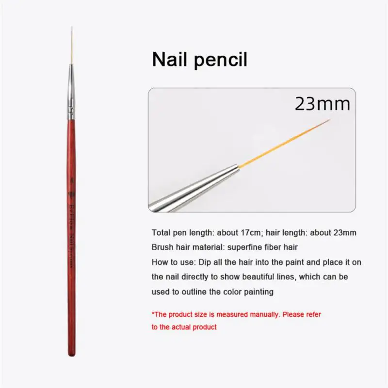 French Stripe Nail Art Liner Brush Set 3D Tips Line Stripes Drawing Pen UV Gel Brushes Painting Pen Manicure Tools