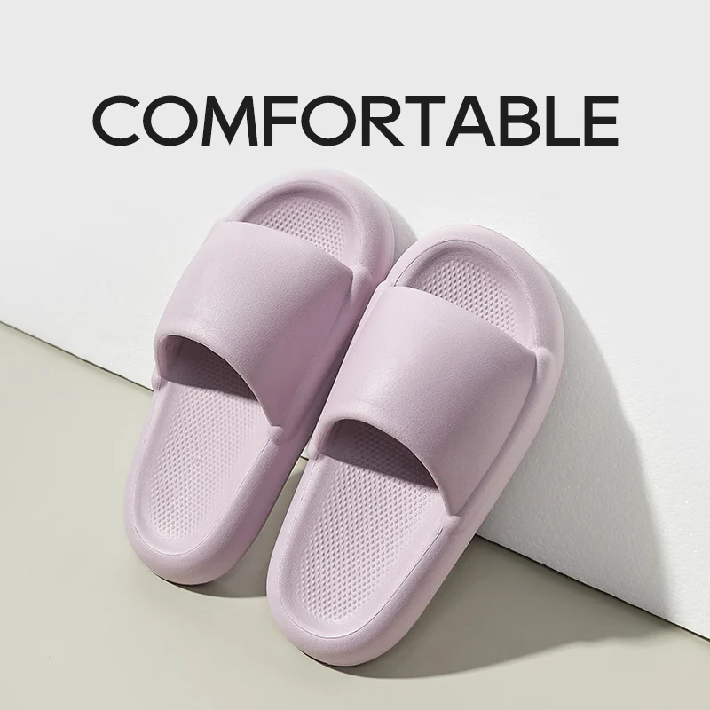 UTUNE Thick Sole Women Slippers Summer Massage Soft EVA High Heel Bath Indoor Home Slides Sandals Couple Anti-slip Outside Shoes