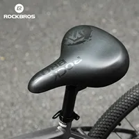 ROCKBROS Bicycle Seat Cushion PU eco-friendly Leather Strong Support Riding Bike Saddle Shock-absorbing Sports Cycling Cushion