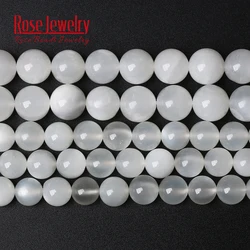 AAAAA Quality Natural White Moonstone Beads Round Loose Stone Beads 15