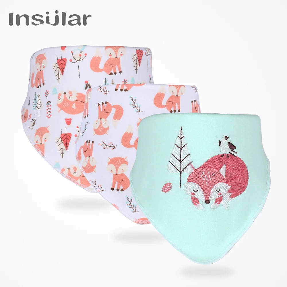 INSULAR Newly Baby Bibs 3pcs Baby Bandana Bib Cotton Babadores Infant Towel For Boys And Girls Baby Clothing Infant Accessories