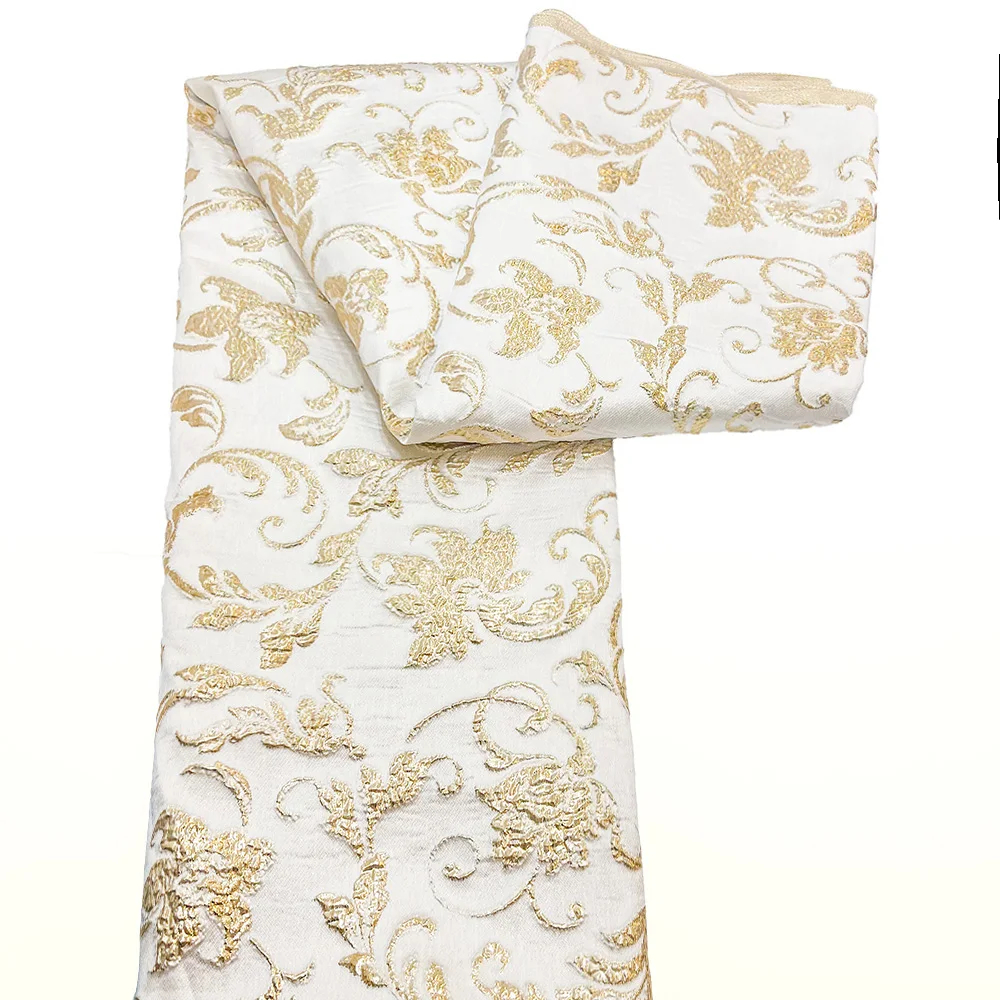 Brocade Jacquard Lace Fabrics 5Yards 2025 High Quality French Gilded Lace For Women Wedding Party Dresses