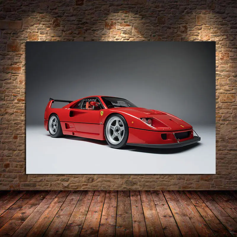 1pc frameless canvas painting Paintings For Home Decor Ferraris F40 Red Sport Car Supercar Vehicle Picture Canvas Posters Wall P