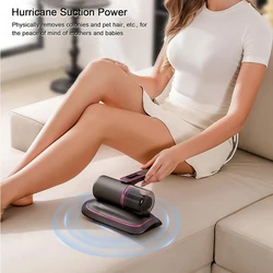 Aspirapolvere da letto Cordless13Kpa aspirapolvere per materasso con luce viola aspirapolvere portatile per materassi divani cuscini