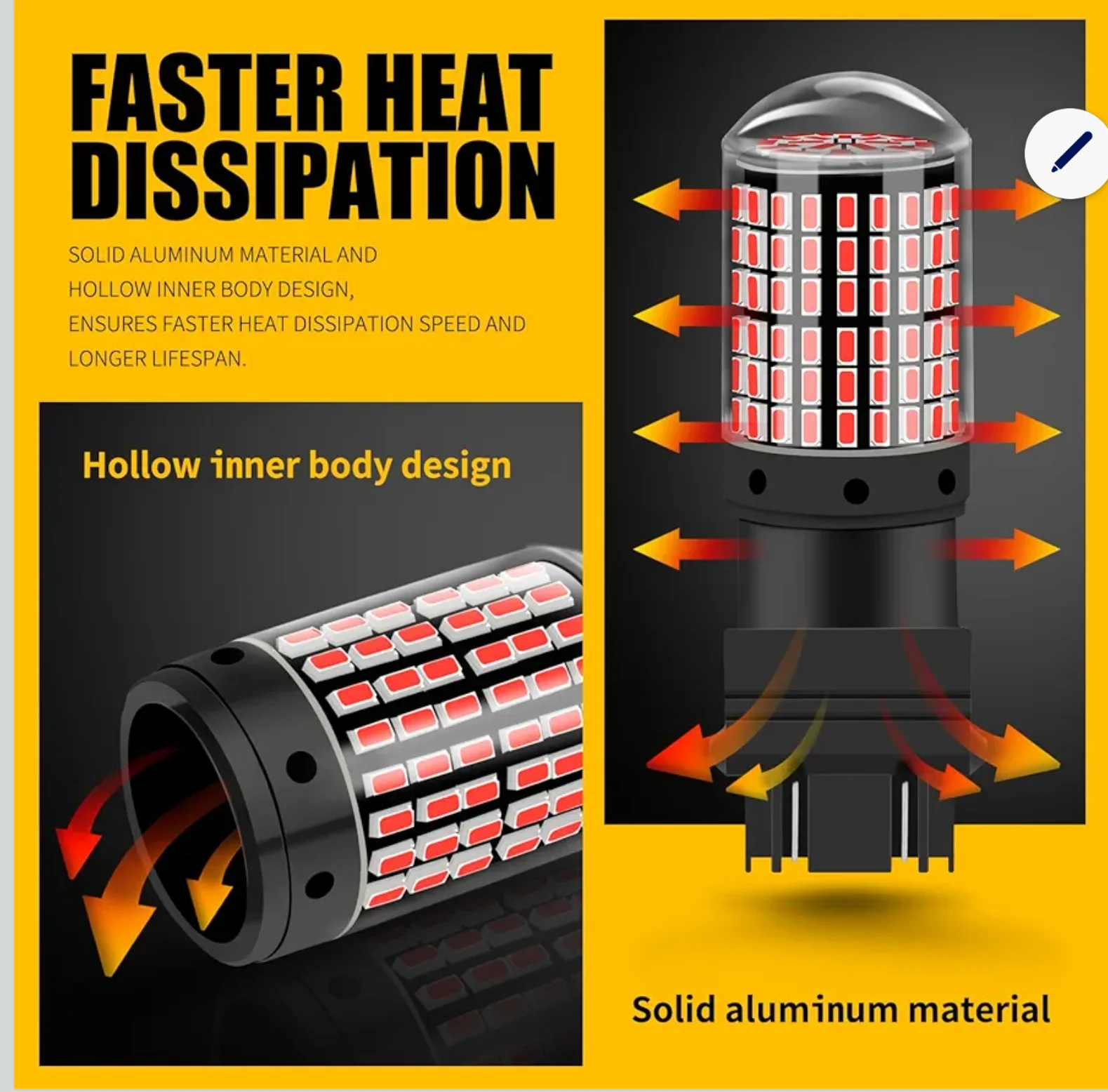 3157 CANBUS Red LED Brake Stop Signal Tail Light Bulbs - view 3
