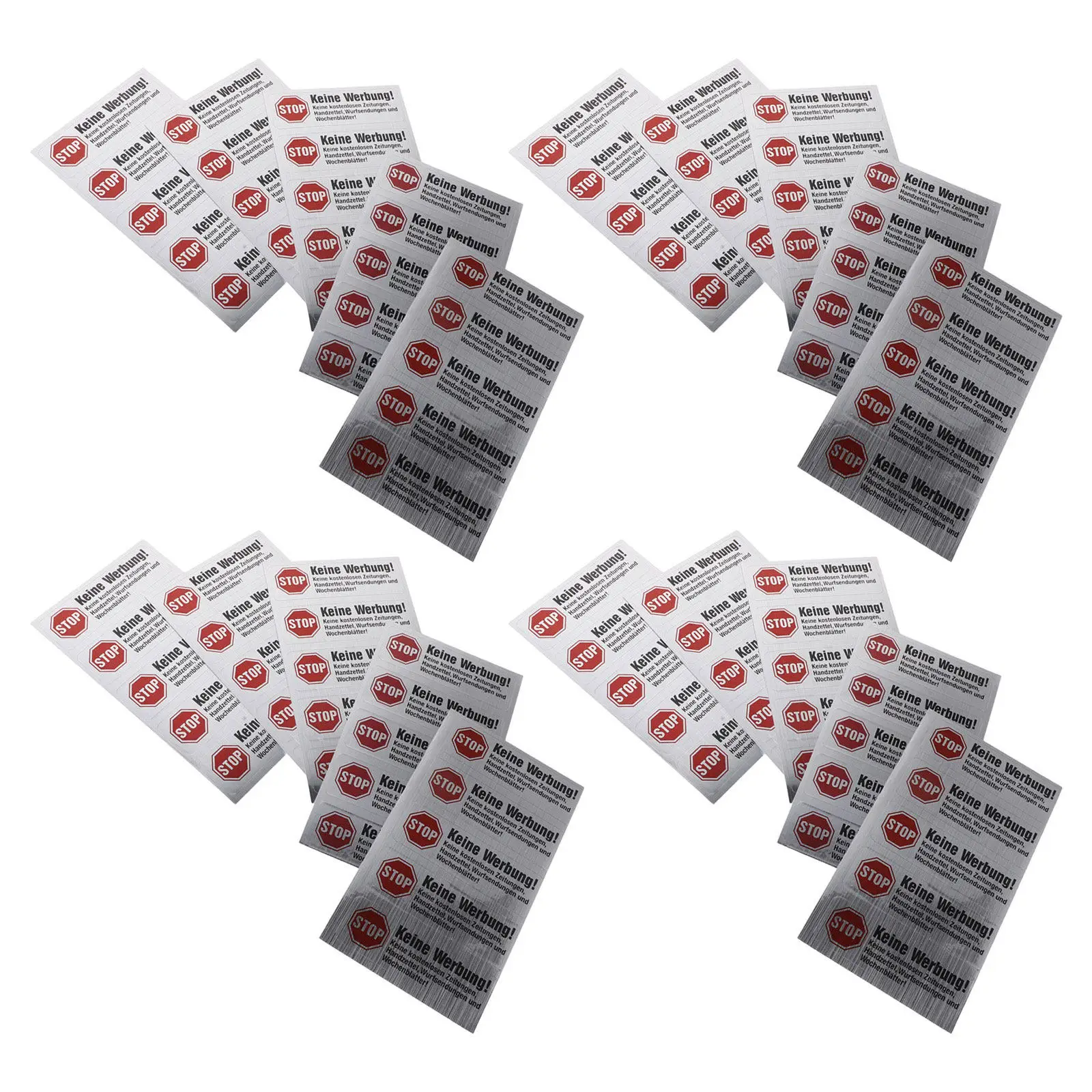 150Pcs Mailbox Sticker German Keine Werbung No Advertising Vinyl Self Adhesive Stop Junk Mail Decal Weather Resistant Outdoor