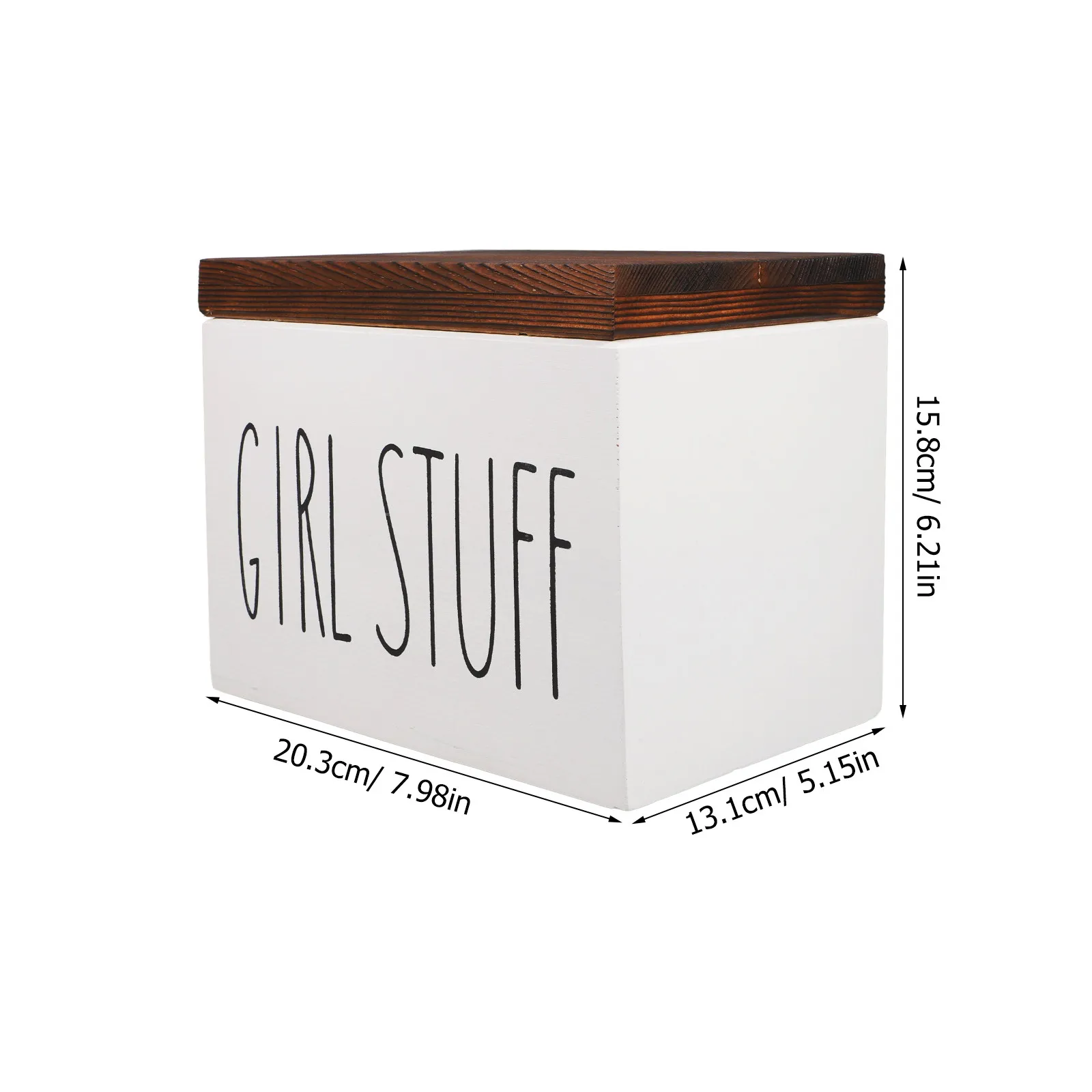 Feminine Product Organizer Wooden Sanitary Napkin Storage Box with Lid Bathroom Desktop Organizer for Period Pads Cotton Swabs