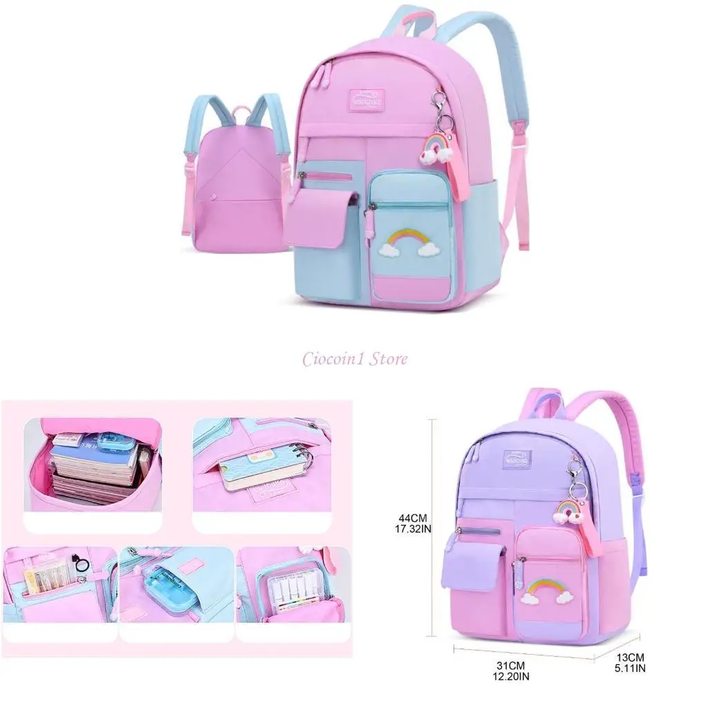 

Y1UB Backpack Multi Pockets Anti-theft Cartoon School Bookbag for Kids Girls