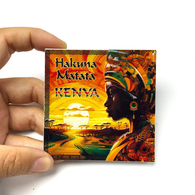 

Africa Kenya Dusk Scenery Cultural and Creative Magnetic Refrigerator Sticker Personalized Creative Travel Souvenirs Home Decora