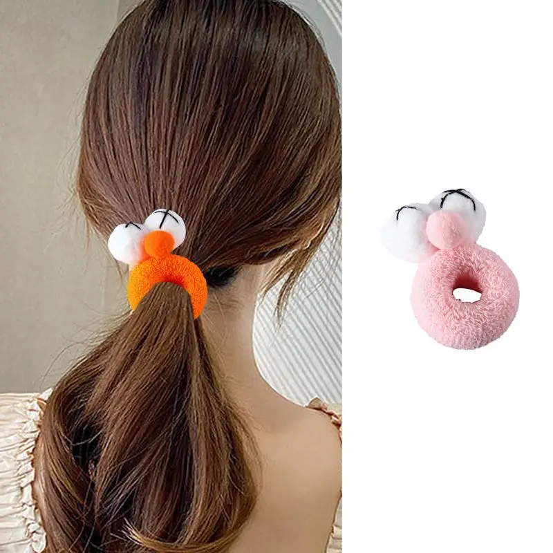 Elastic Hair Tie Cartoon Eyeball Ponytails Holders Soft Eye Ball Hair Ring Halloween Costume Hair Accessories For Girls