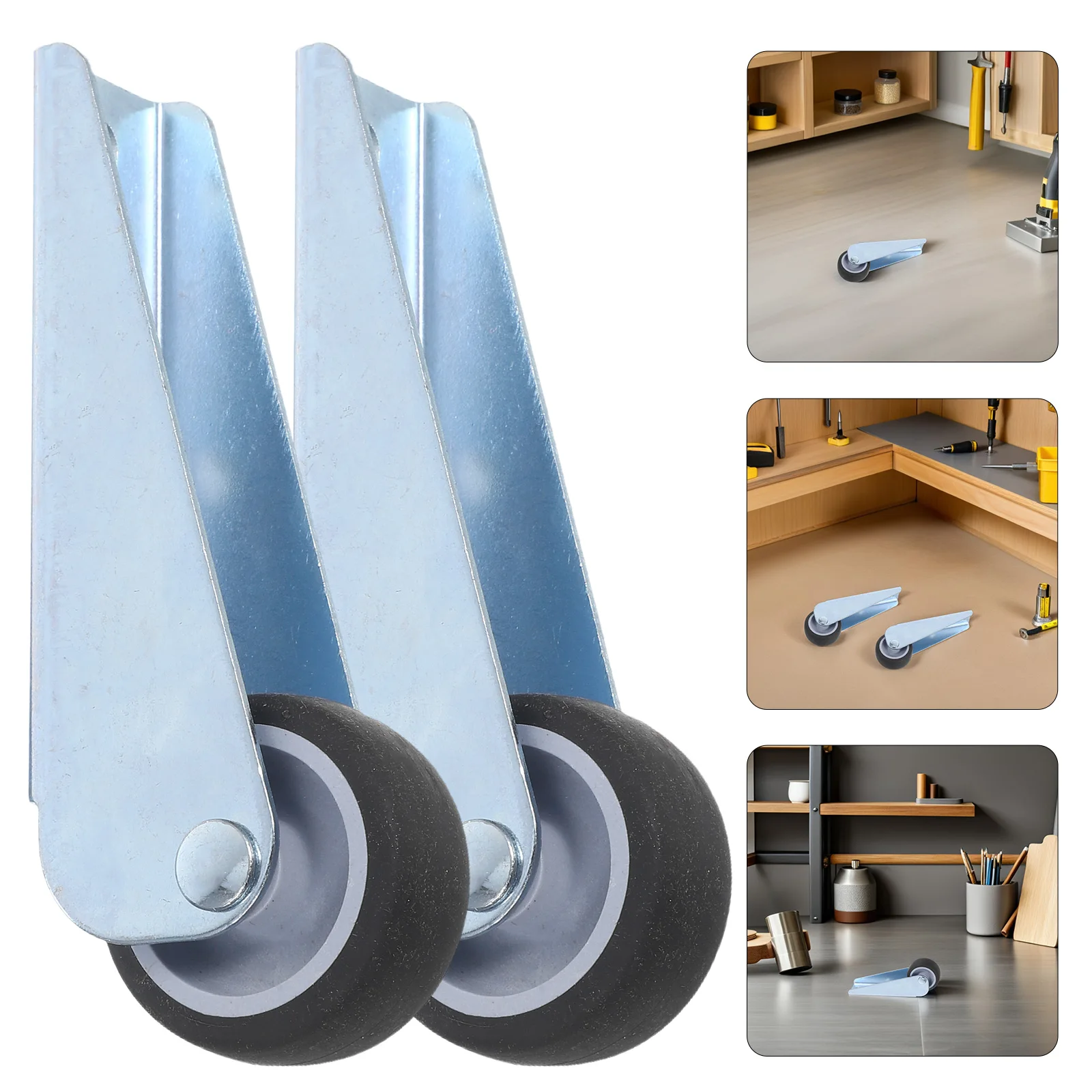 

2 pcs Door Bottom Wheel Heavy Duty Sliding Door Rollers Replacement For Wooden Doors Smooth Glide Anti-Sag Side Mount Rubber
